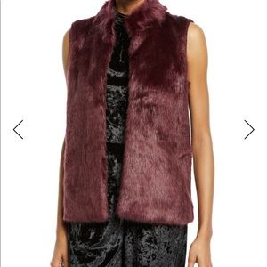 Michael Kors vest soft faux-fur sweater-back.